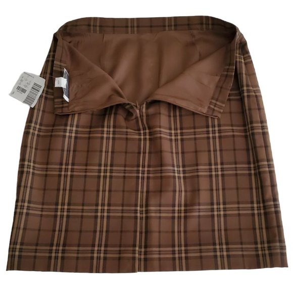 Petite Sophisticate Plaid Pencil Skirt | NWT | 8P | Light & Dark Brown, Tan - Picture 12 of 17